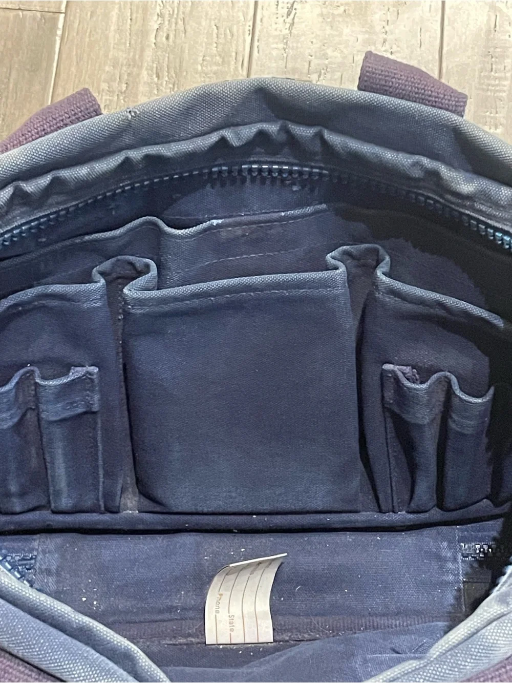 Vintage Lands’ End Square Rigger Canvas Briefcase Laptop Bag Blue Work Tote